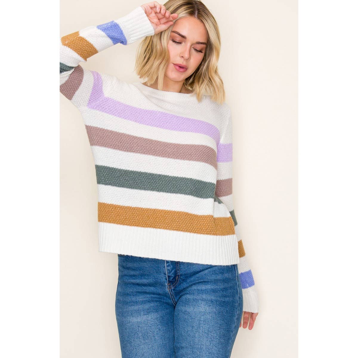 MULTI BOLD STRIPED SWEATER