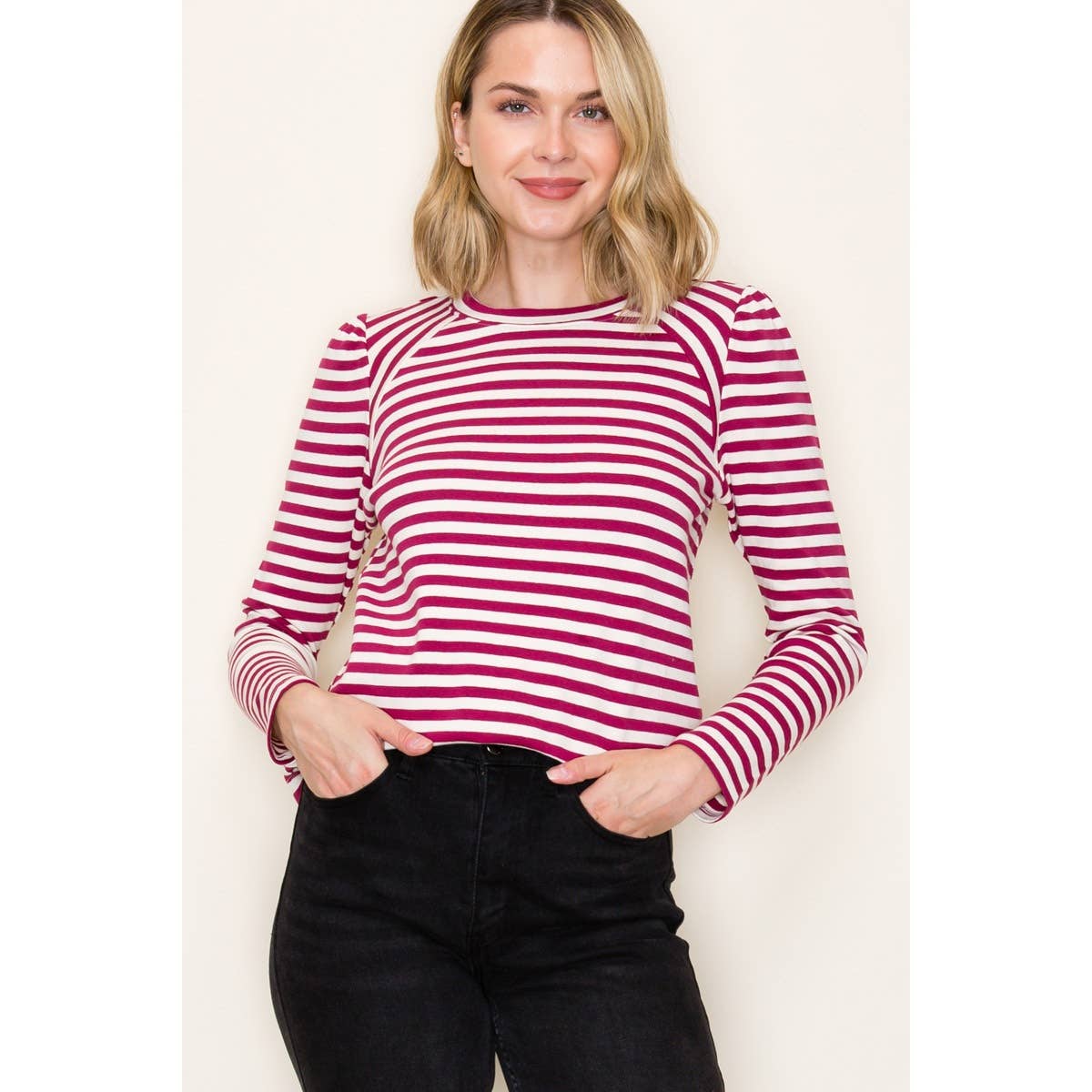 STRIPED KNIT TOP