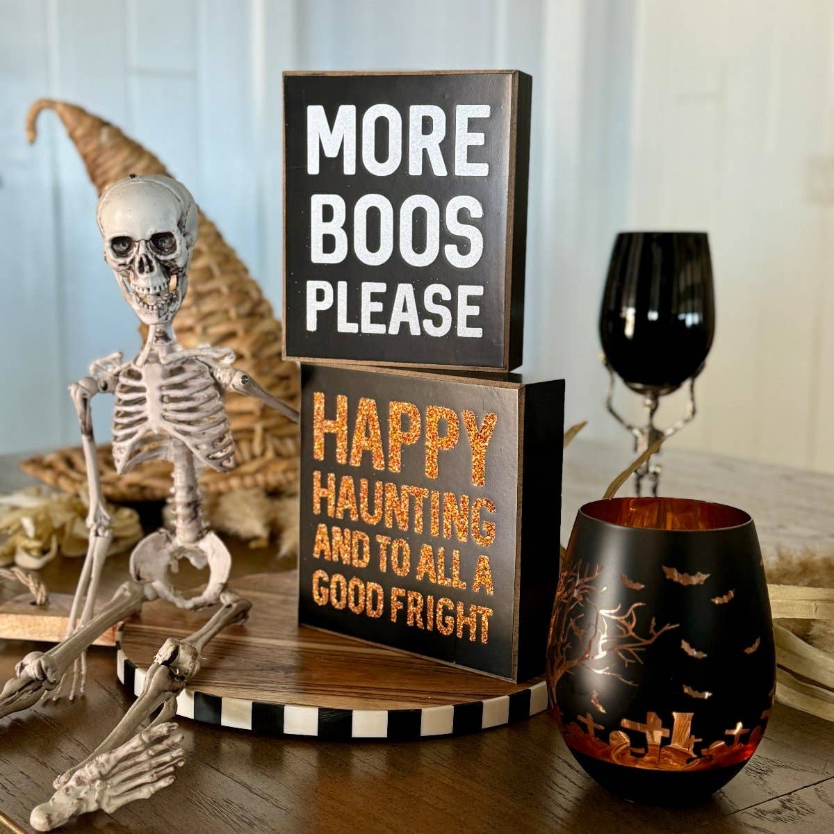 More Boos Halloween Box Sign