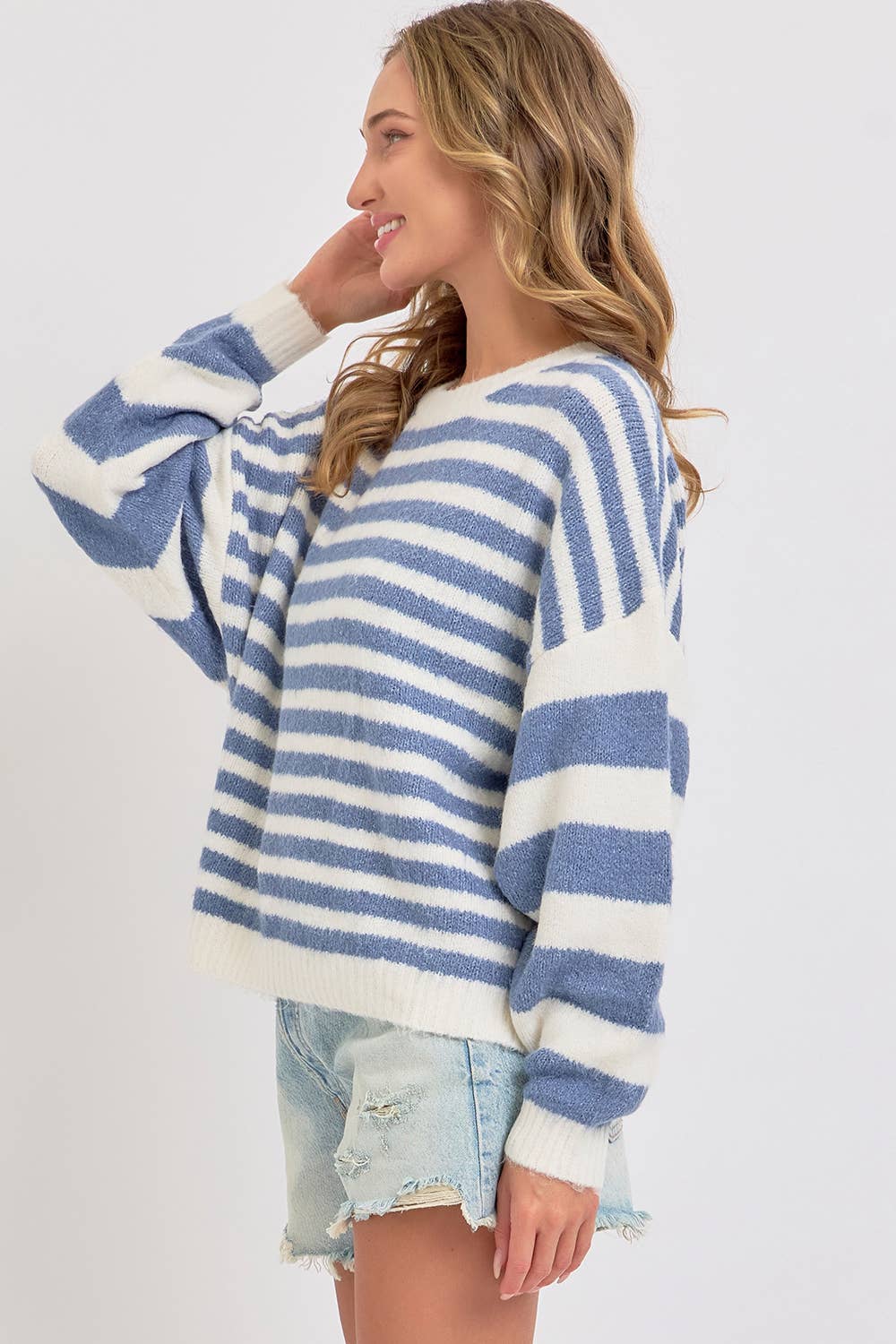 SOFT COZY EVERYDAY STRIPED KNIT SWEATER