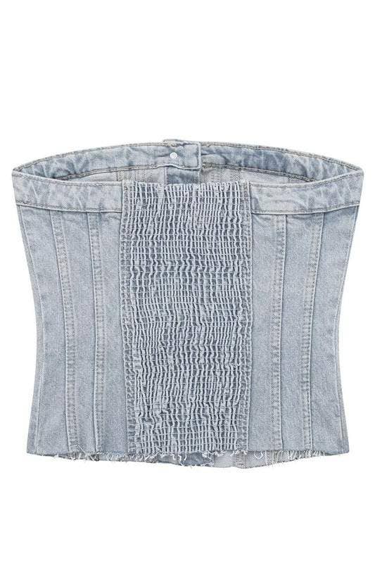 Denim tube top