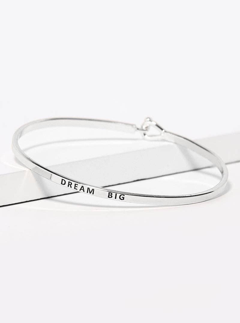 Dream Big Engraved Inspirational Bangle Bracelet