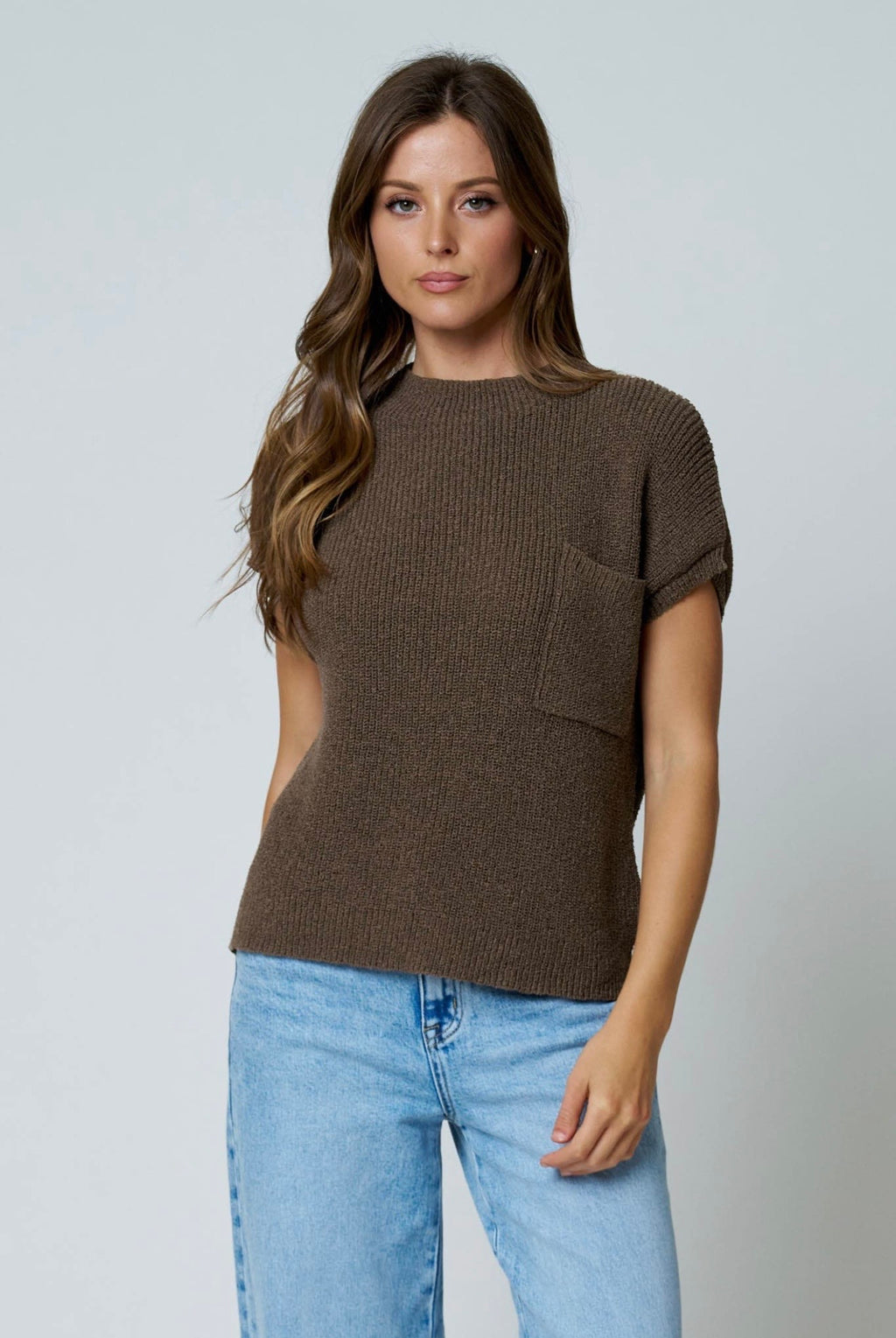 Short Sleeved Pocket Sweater