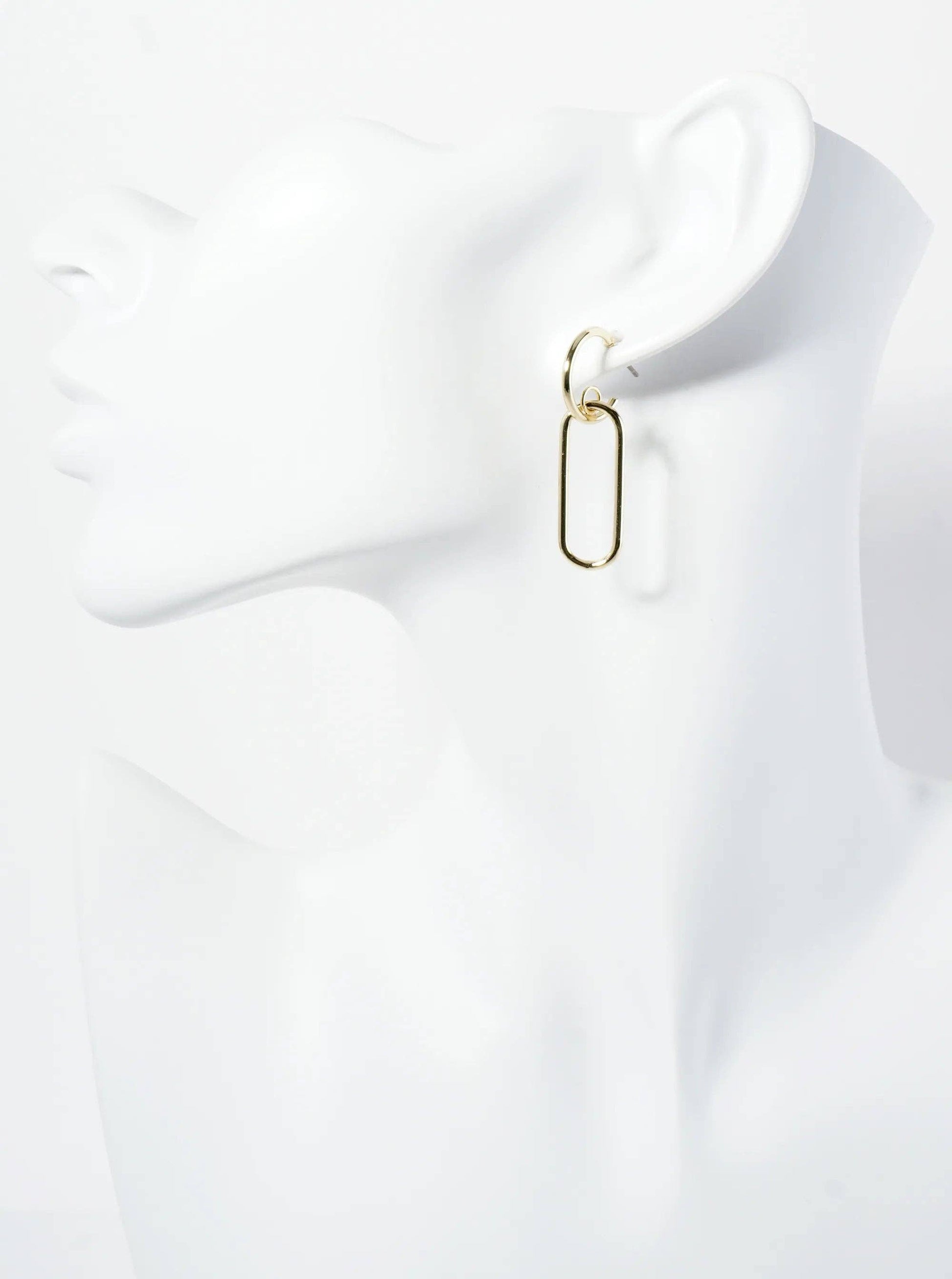 Polished 14K-Gold-Dipped Geometric Dangle Earrings