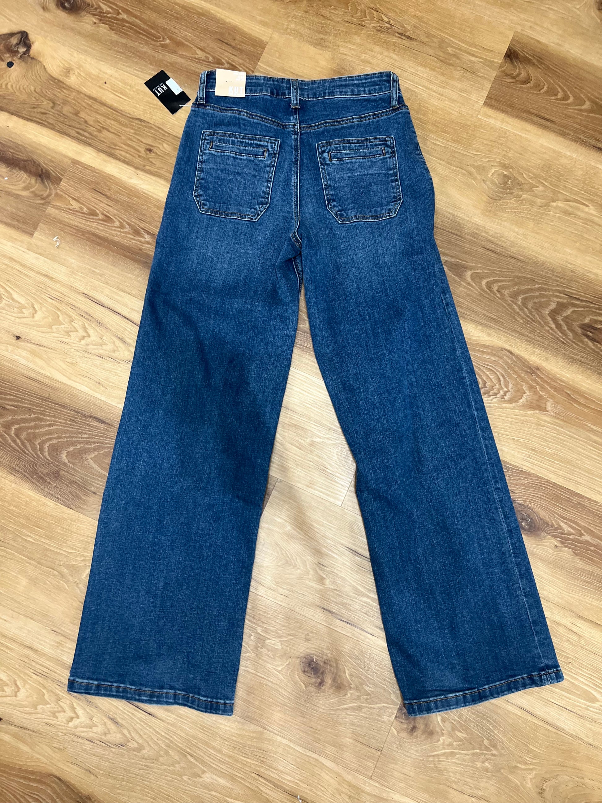 Kut High Rise Wide Leg Patch Pocket Jean