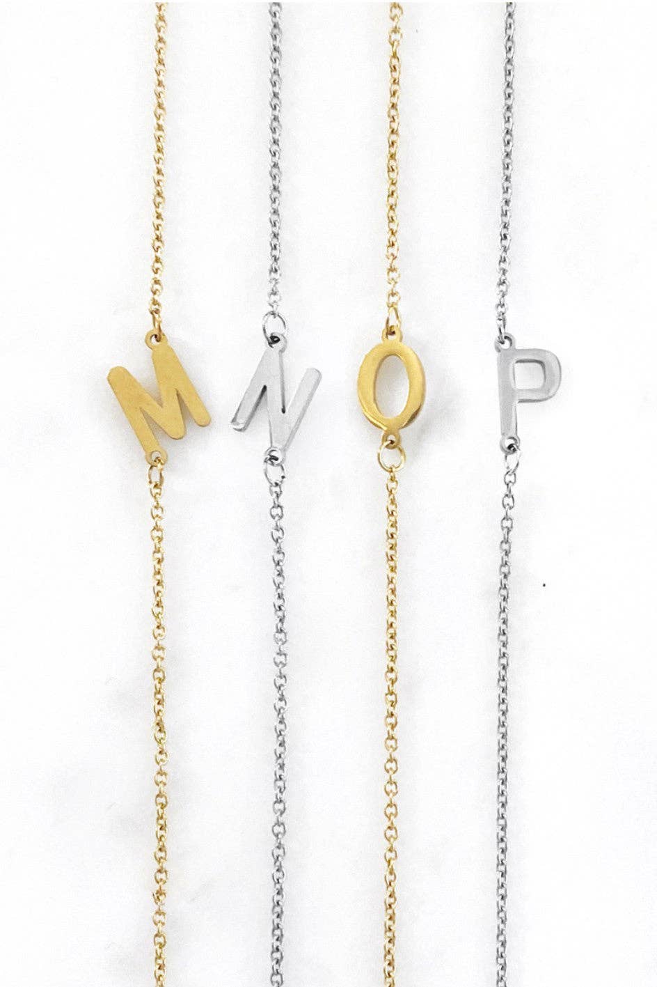 18K Gold Plated Waterproof Stainless Steel Initial Necklace