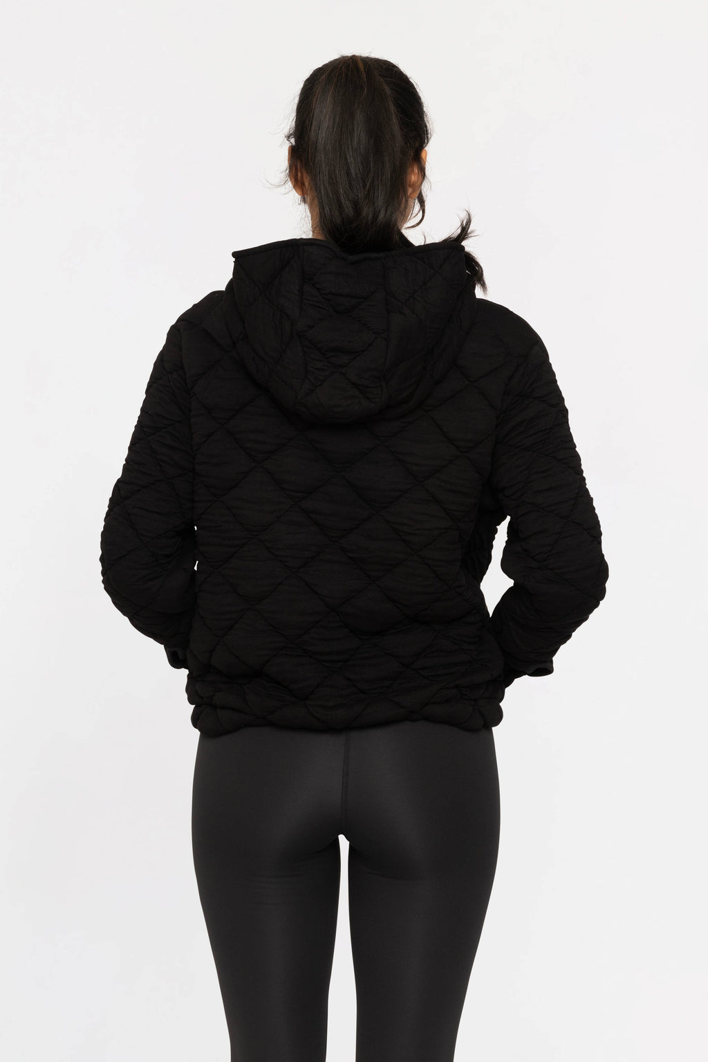 Quilted Fleece Pullover Hoodie