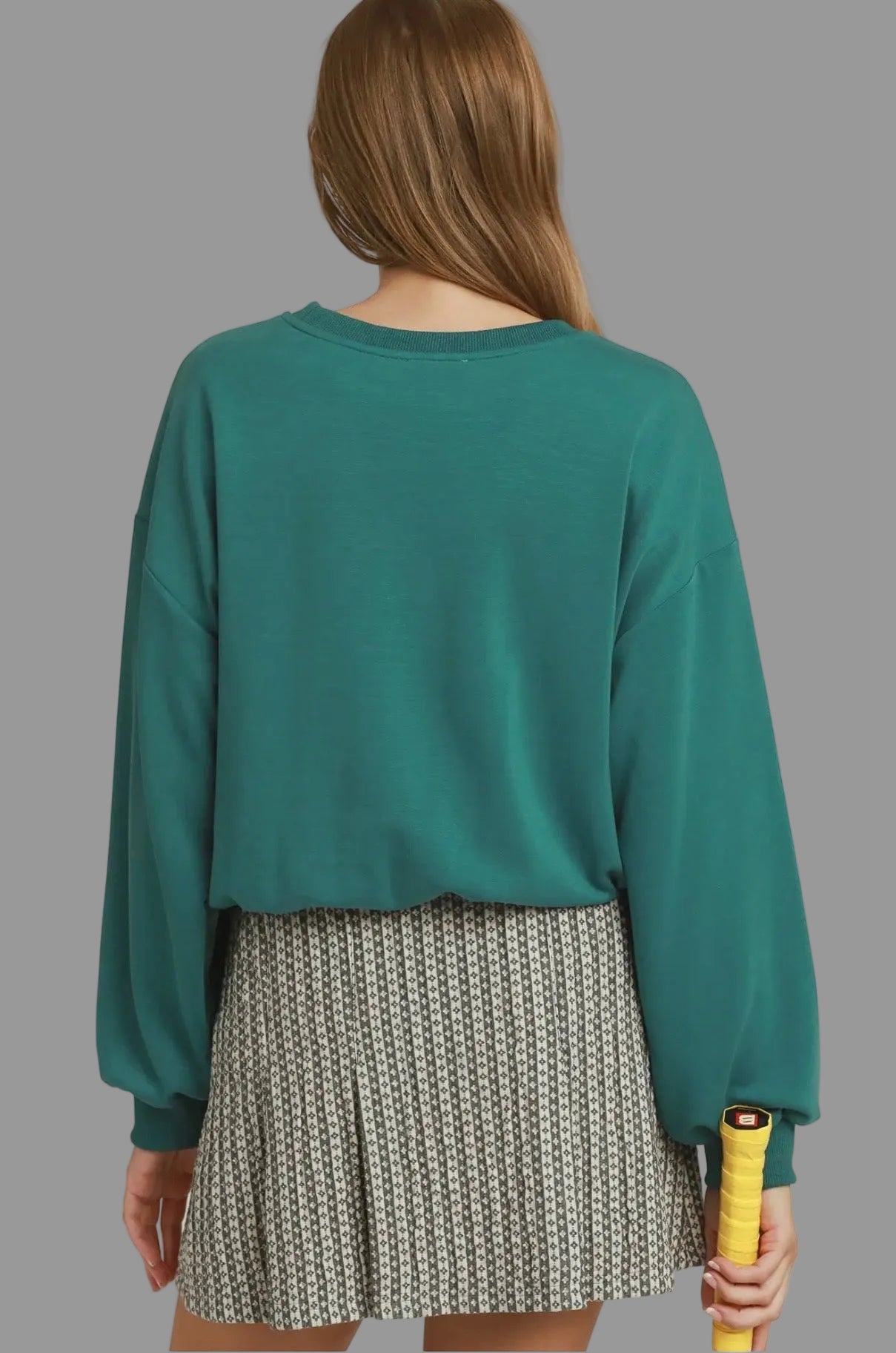 Luxe Knit Bubble Hem Long Sleeve Top