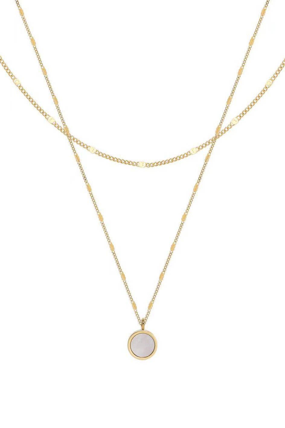 18K Gold Plated Waterproof Stainless Steel Layered Necklace