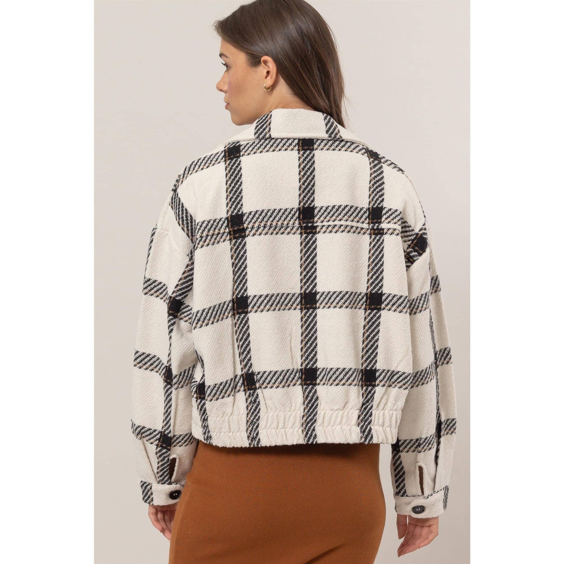 Plaid Double-Breasted Jacket