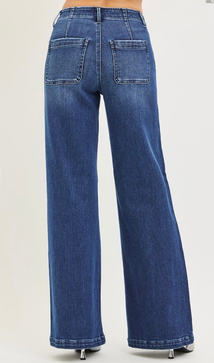 Risen High Rise Slanted Pocket Jean