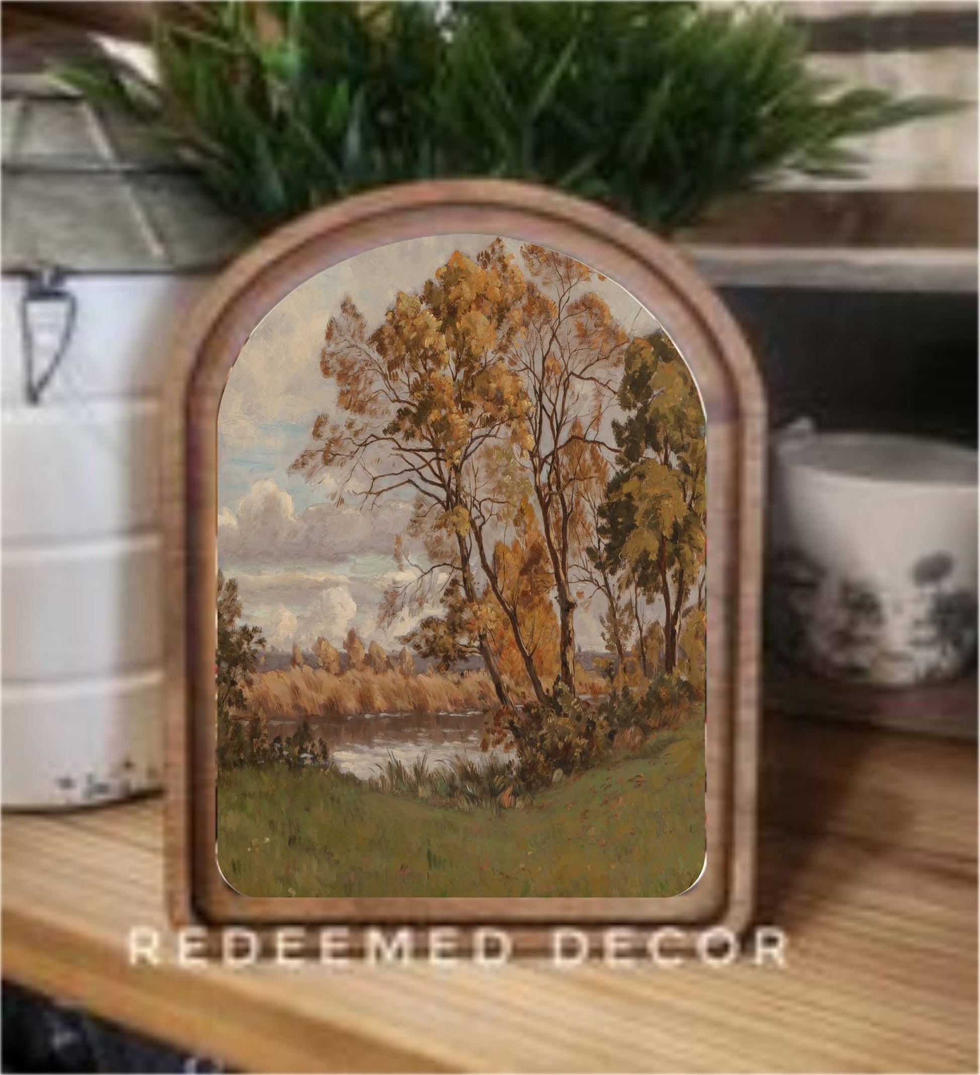 Arch Top Moody Dirt Road Framed Art 8.25x11"