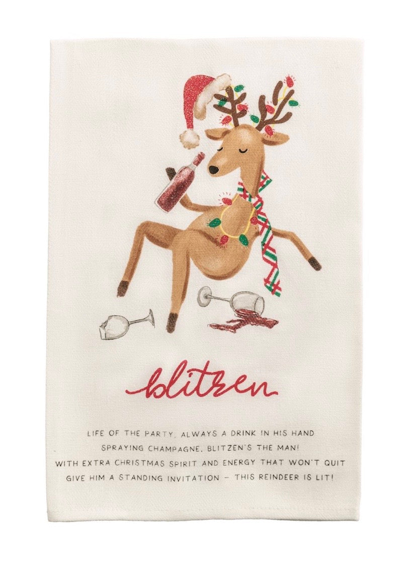 Reindeer Poem Tea Towel