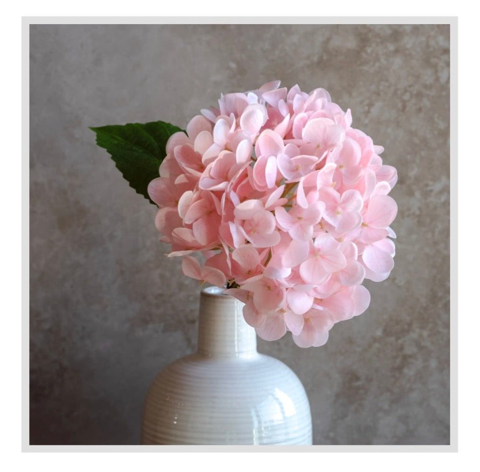 13" Pink Real Touch Hydrangea Stem
