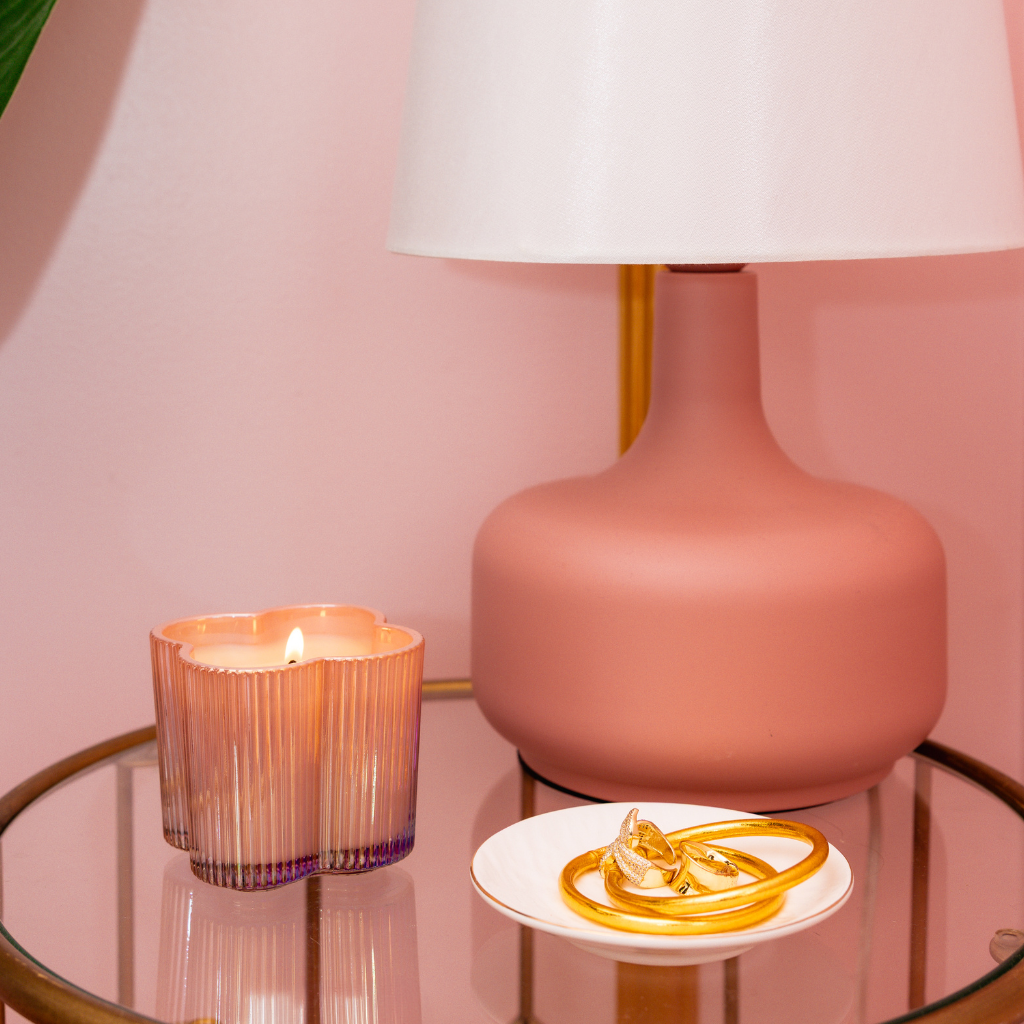 Sweet Grace Collection pink flower Candle