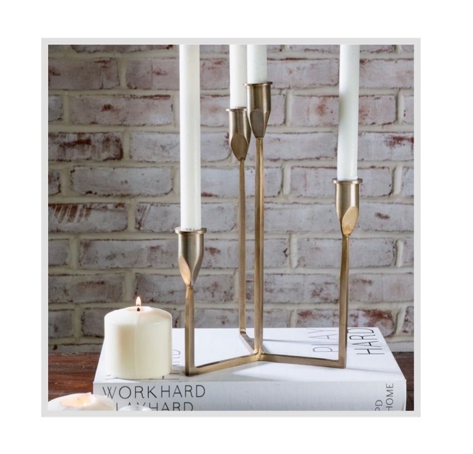 Brass 4-Taper Candle Holder