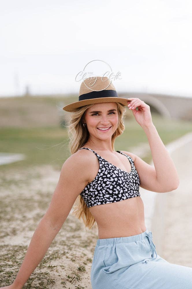 Panama Straw Beach Hat - Light Tan