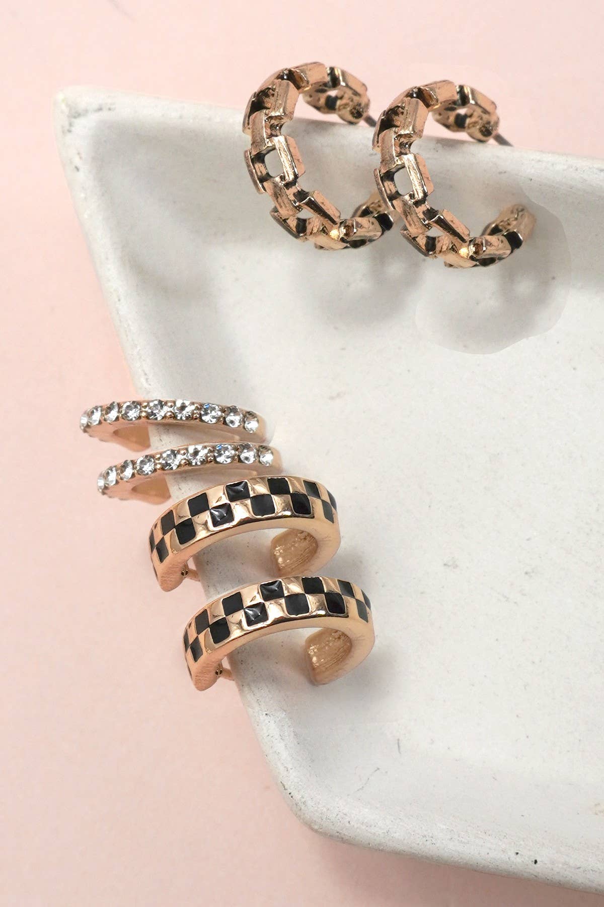 HOOP HUGGIE EARRINGS SET