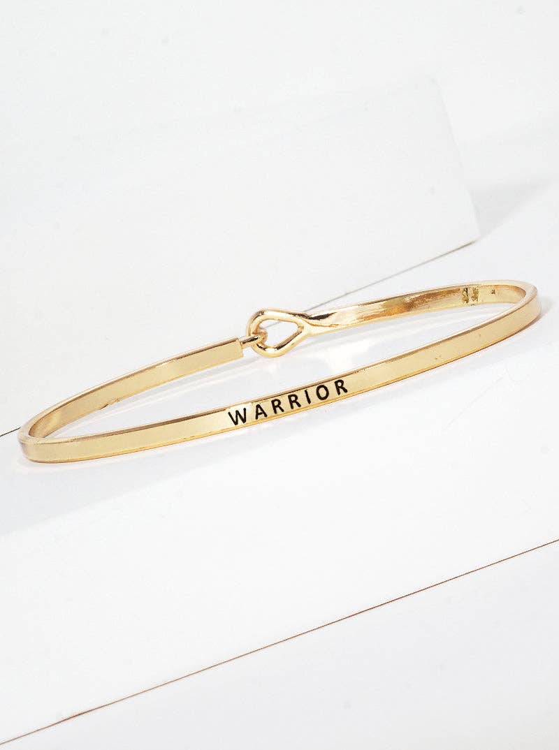 Warrior Engraved Inspirational Bangle Bracelet