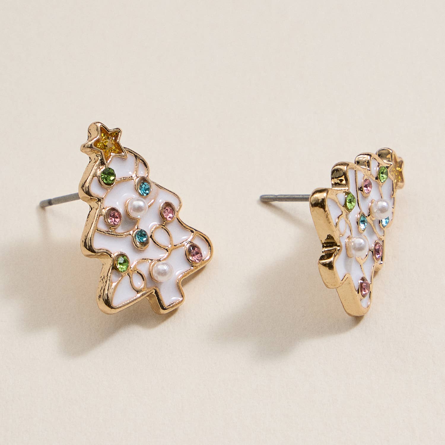 Christmas Tree Enamel Stud Earrings