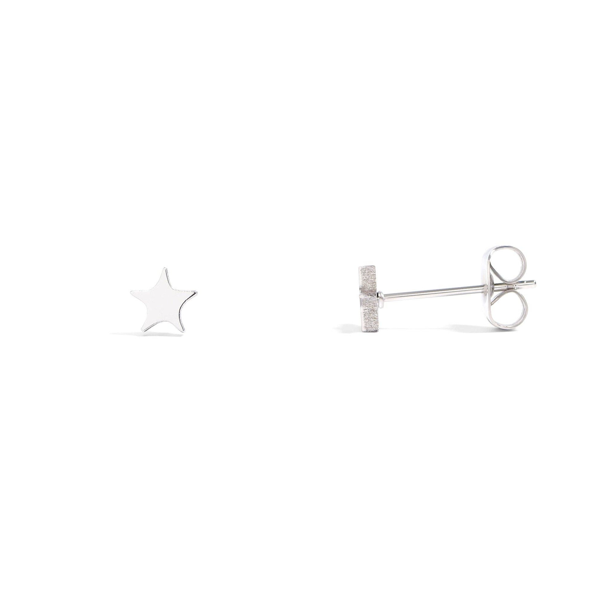 18K Gold PVD Stainless Steel Star Stud Earrings