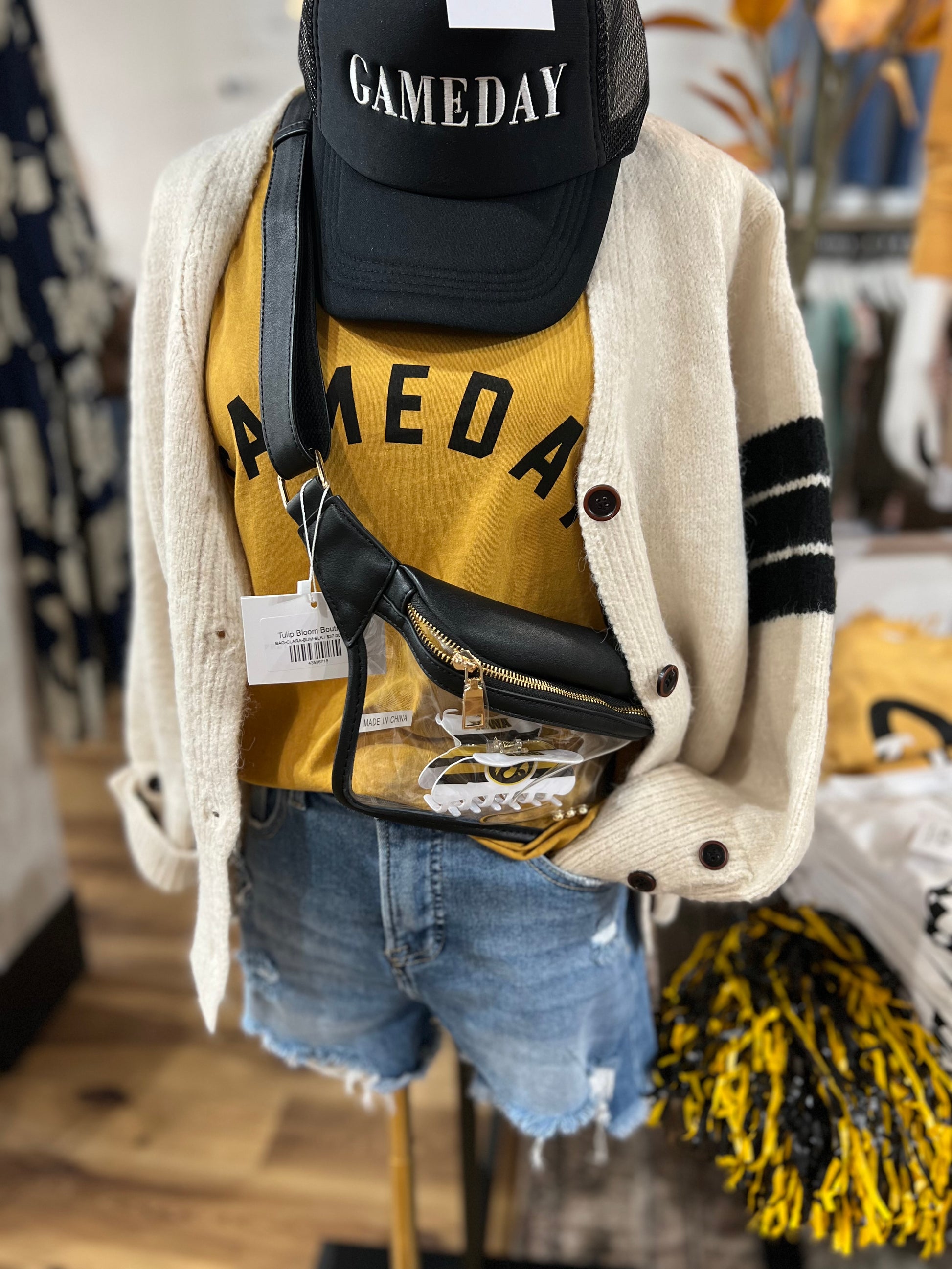 Button Front Varsity Cardigan Sweater