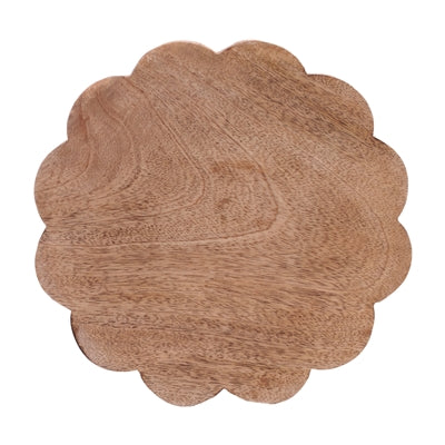 Scalloped Wood pedestal bowl