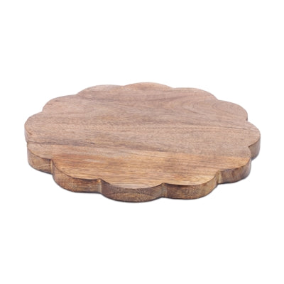 Scalloped wood tray