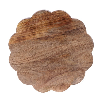 Scalloped wood tray