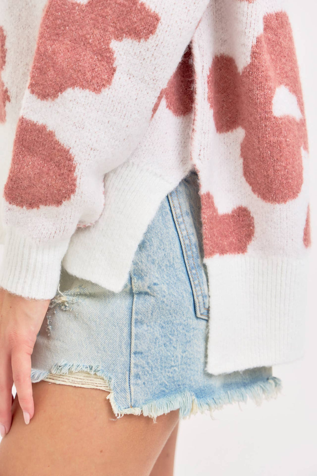 FLORAL LOOSE FIT SWEATER