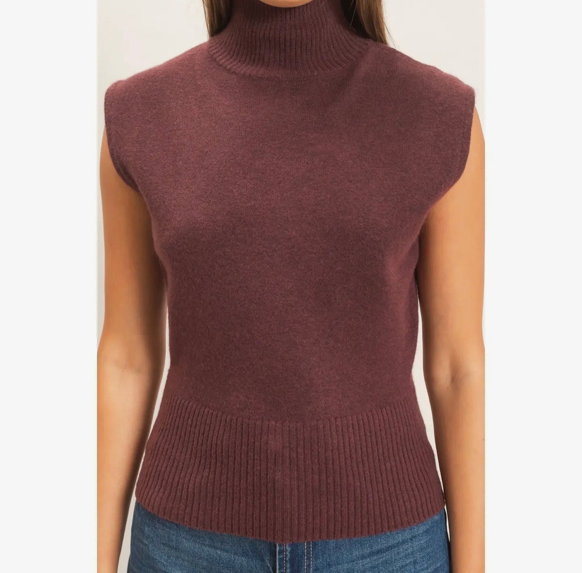 Mock Neck Sweater Tank