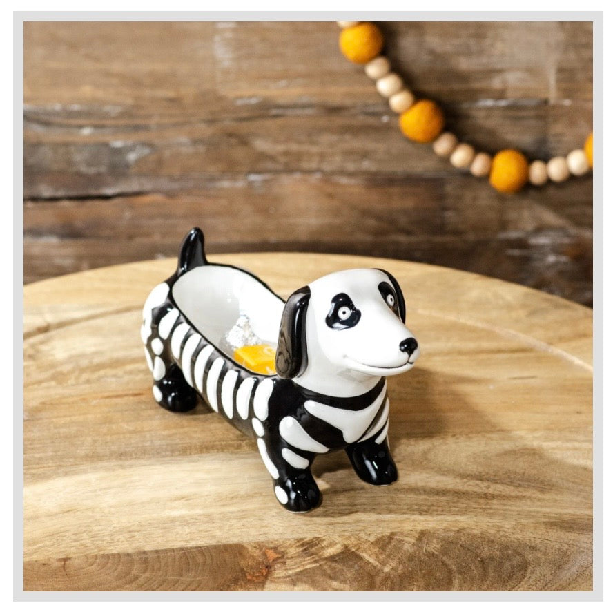 Skeleton Weiner Dog Bowl