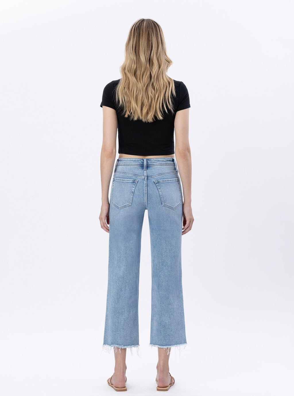 Vervet High Rise Crop Slim Wide Leg Jeans