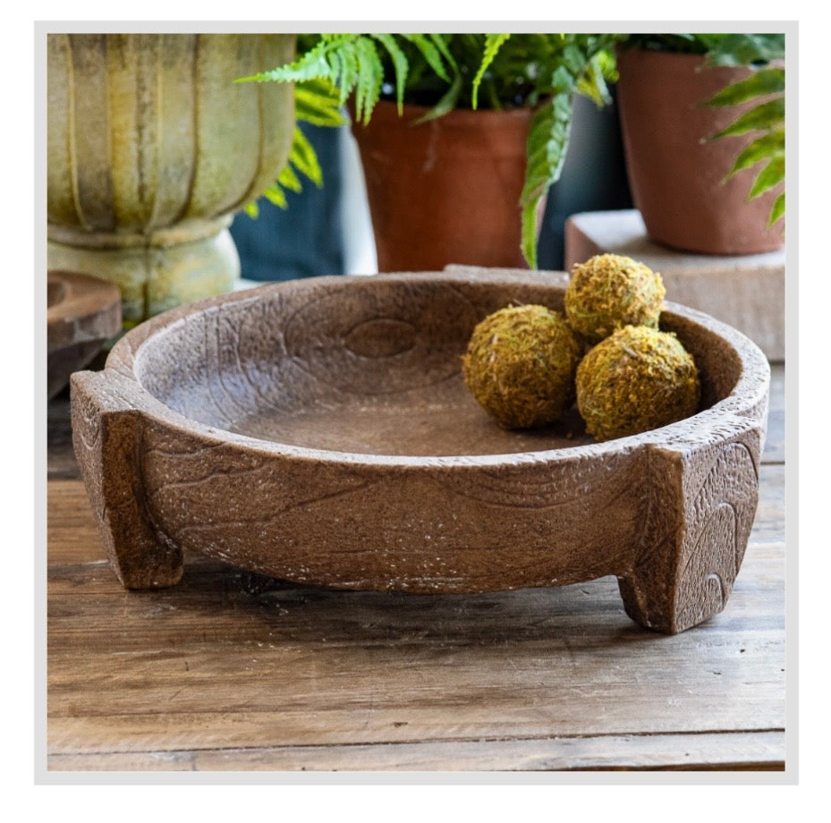 Brown Cement Bowl on Legs