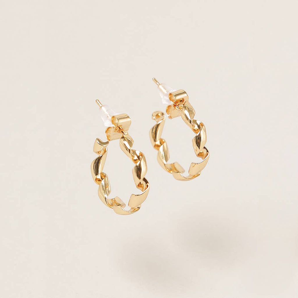 14K Gold Dipped Twisted Hoop Earrings