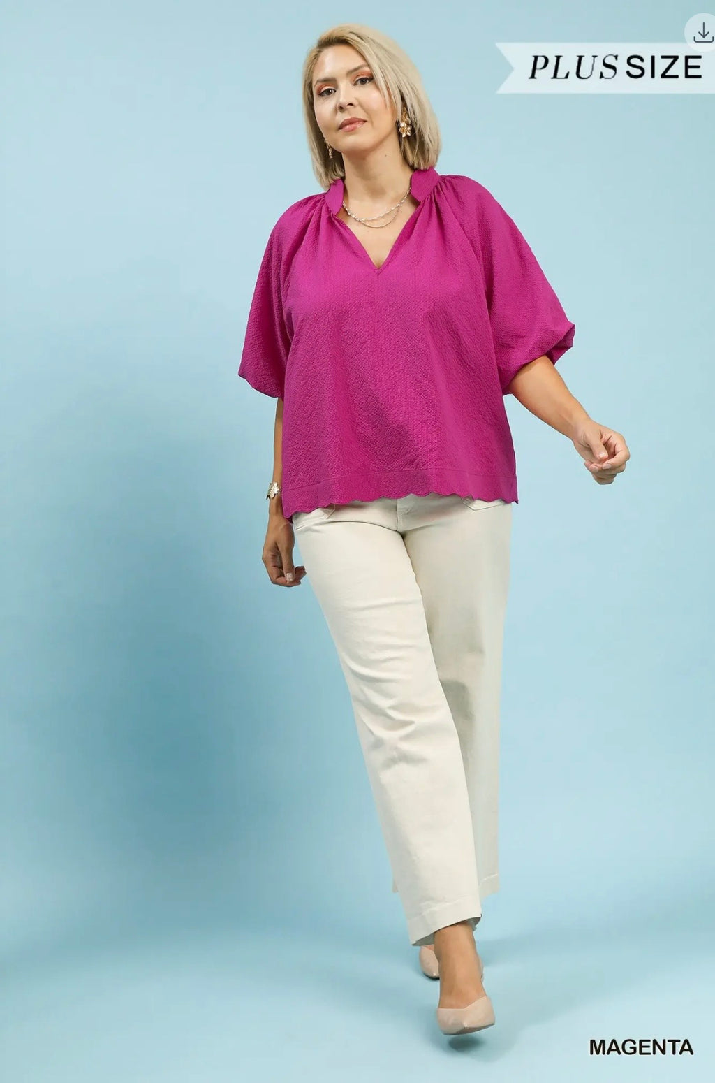 Curvy Bubble Sleeve Top