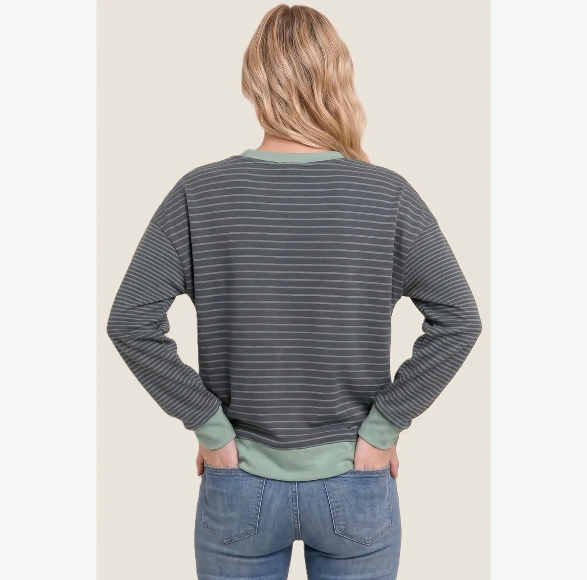 Micro Brushed Stripe Sweatshirt