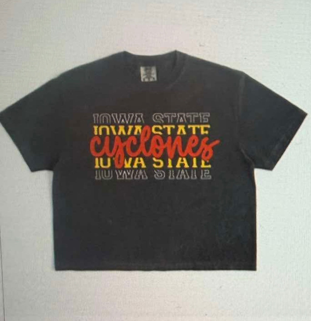 Cyclones Mom Crop Tee