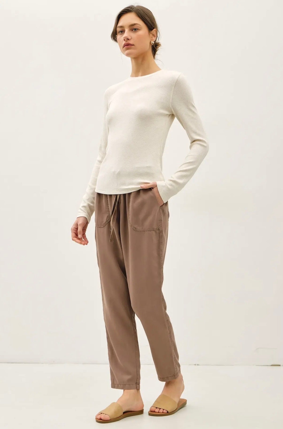 Classic Ribbed Crewneck Long Sleeve Tee