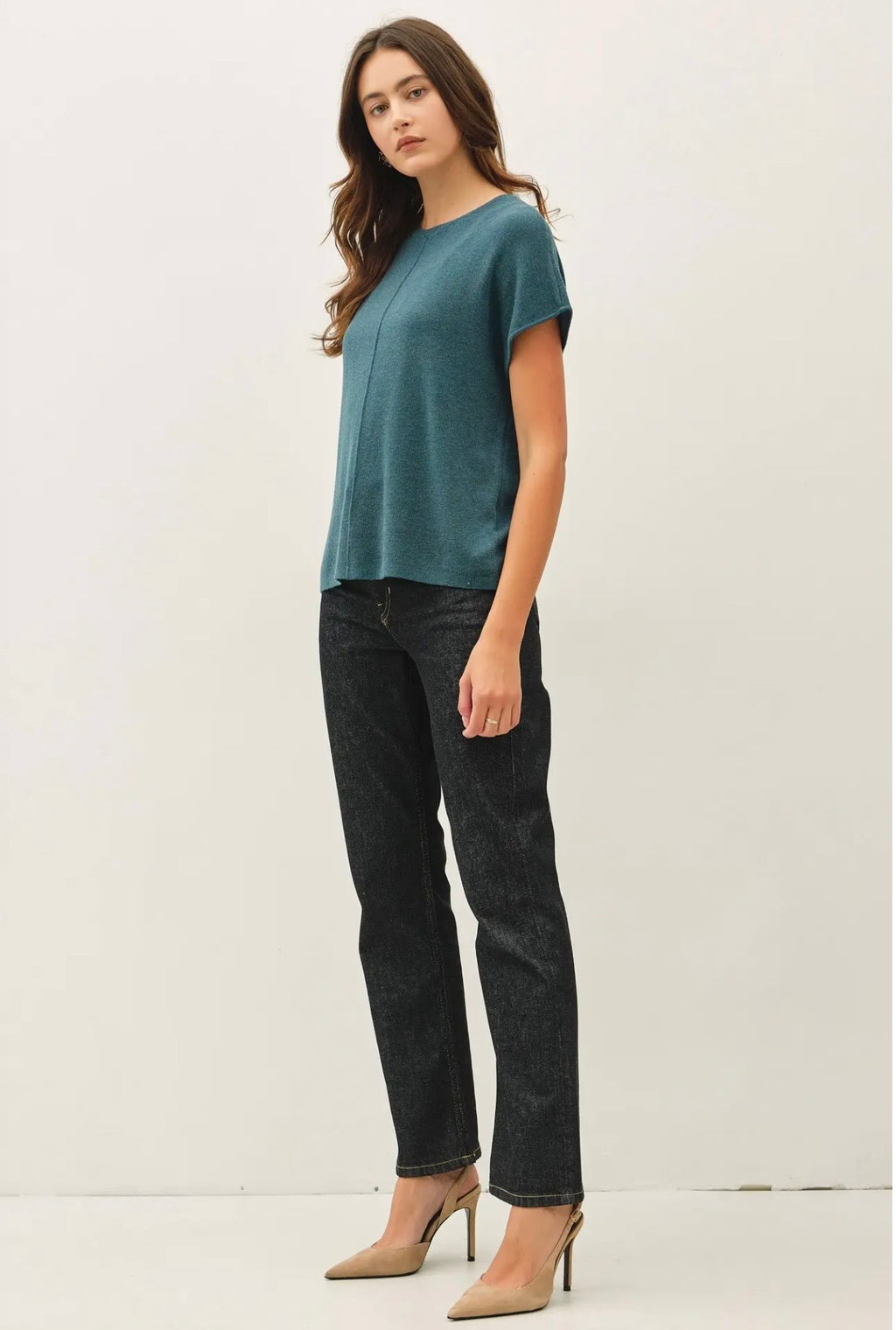Curvy Ultrasoft Cap Sleeve Short Sleeve Sweater