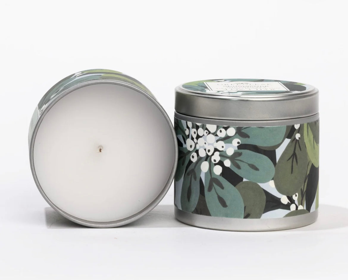Greenleaf Shimmering Snowberry Tin Candle