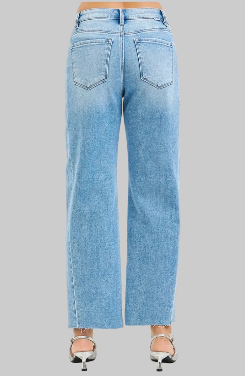 Risen Cropped Barrel Jean with Side Seam Detail