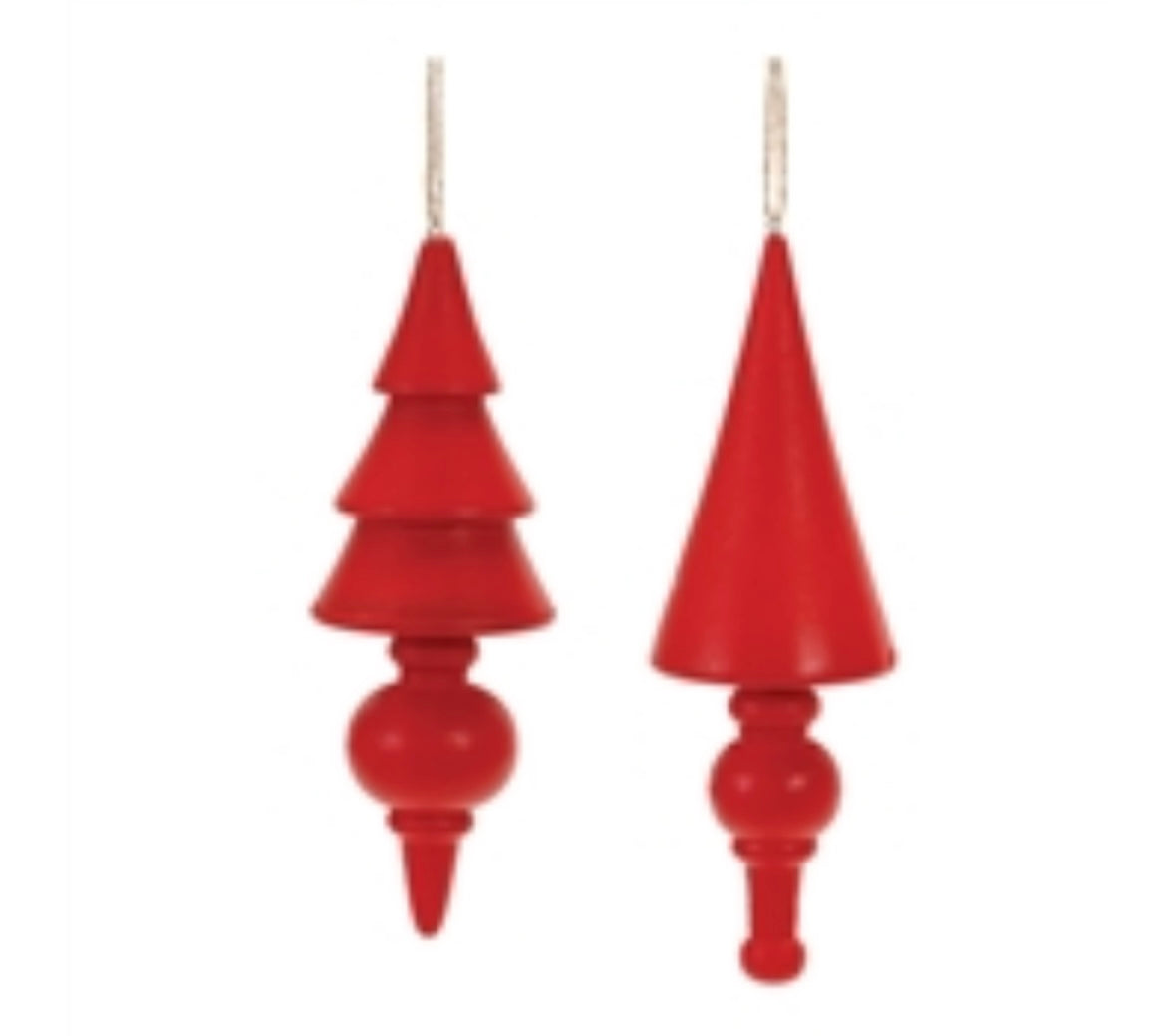 Red Wood Tree Ornament