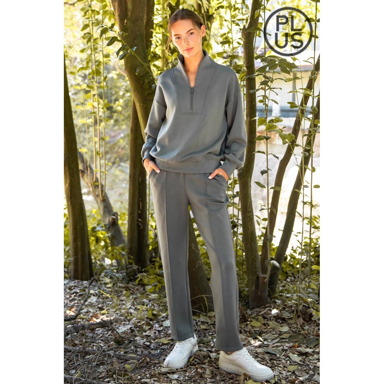 CURVY MODAL SCUBA LUXE HALF ZIP JACKET