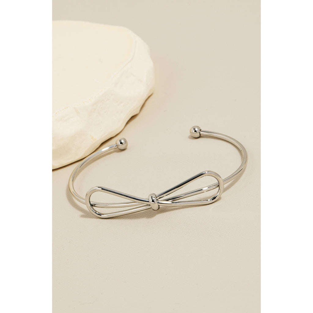 Ribbon Bow Metallic Cuff Bracelet
