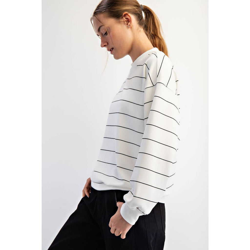 MODAL SCUBA STRIPE CREW NECK TOP
