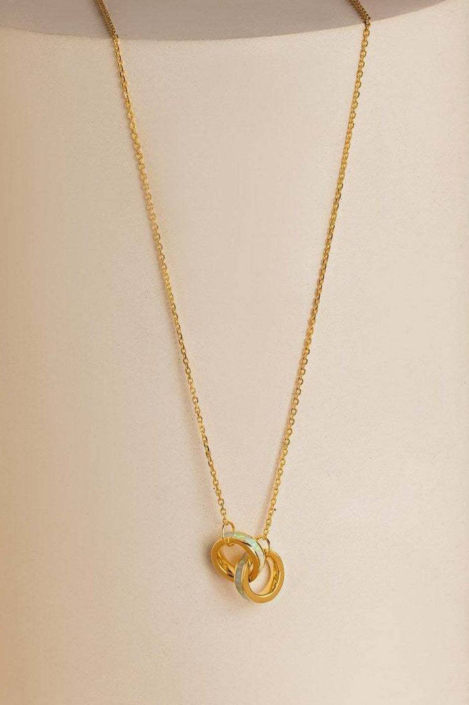 18K Gold Plated Waterproof Stainless Steel Linked Circles Necklace