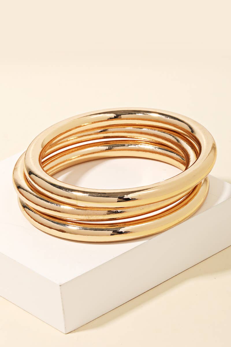 Metallic Triple Bangle Bracelet