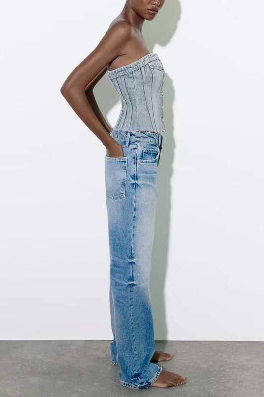 Denim tube top