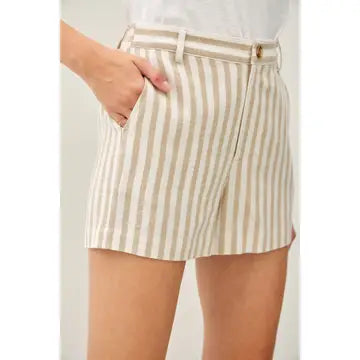 Stripe Linen Blend Shorts